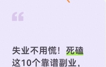 失业不用慌！死磕这10个靠谱副业，日入100+，过渡期缓解经济压力