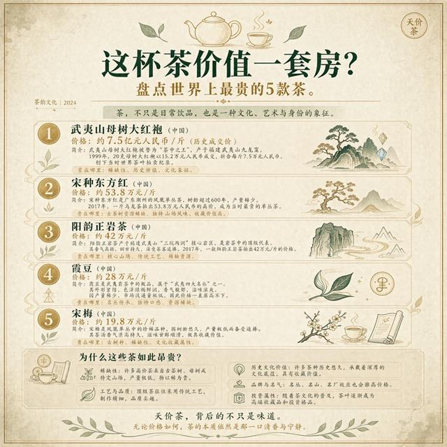 这杯茶价值一套房?盘点世界上最贵的5款天价茶