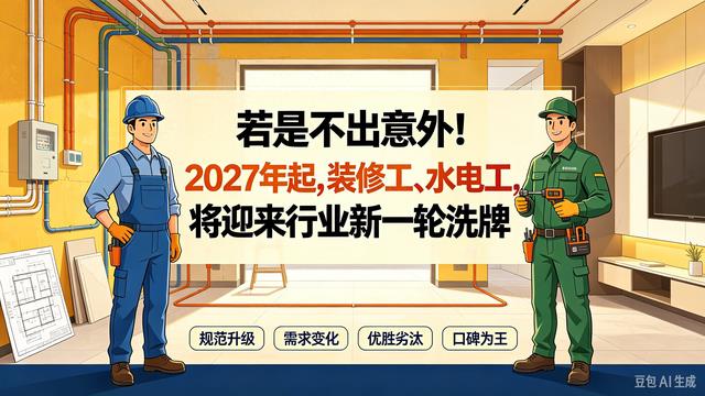 若是不出意外!2027年起,装修工、水电工,将迎来行业新一轮洗牌
