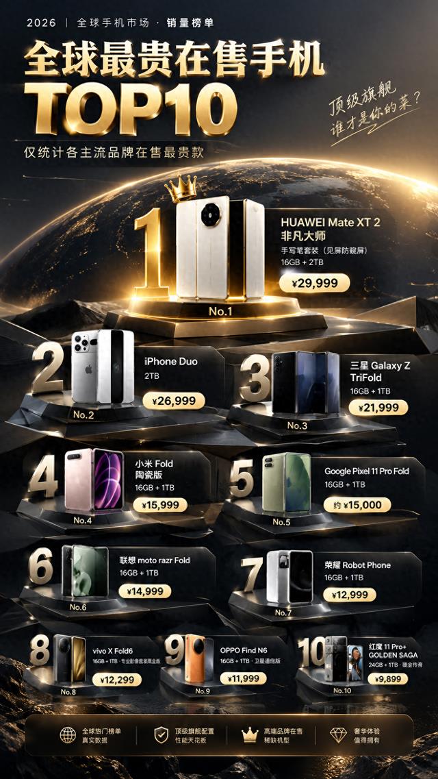 盘点 2026 全球最贵在售 10 款手机!这么贵的手机,到底贵在什么地方