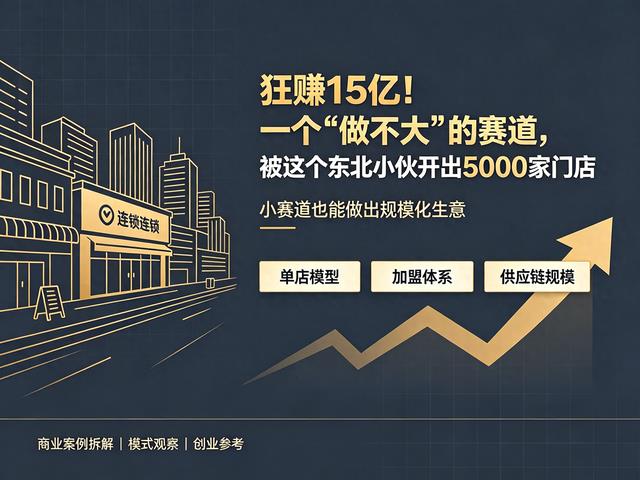 狂赚15亿！一个“做不大”的赛道，被这个东北小伙开出5000家门店