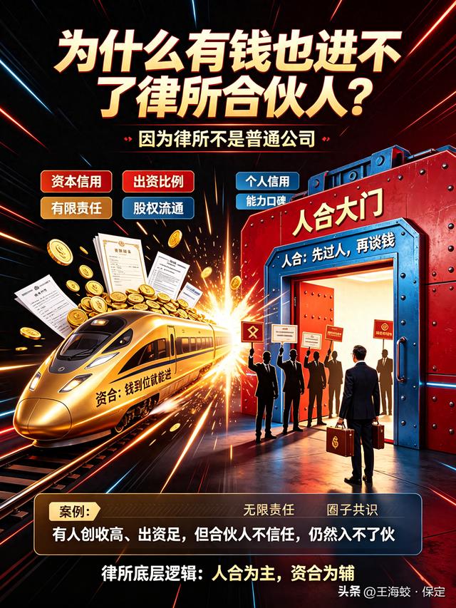 有钱也进不去律所合伙人圈子?根源就是律所的人合属性